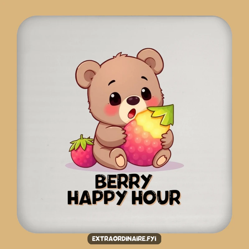 Funny Bear Cub Berry Coaster: Protect with Hilarious Surprise