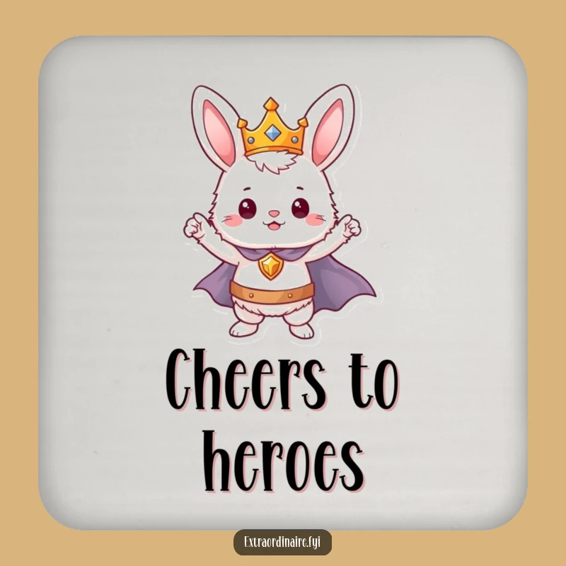 Funny Bunny Hero Coasters - Protect Your Surfaces with Royal Flair