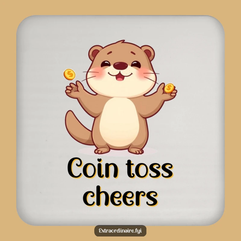 Funny Otter Coaster - Playful Protection for Your Drinks