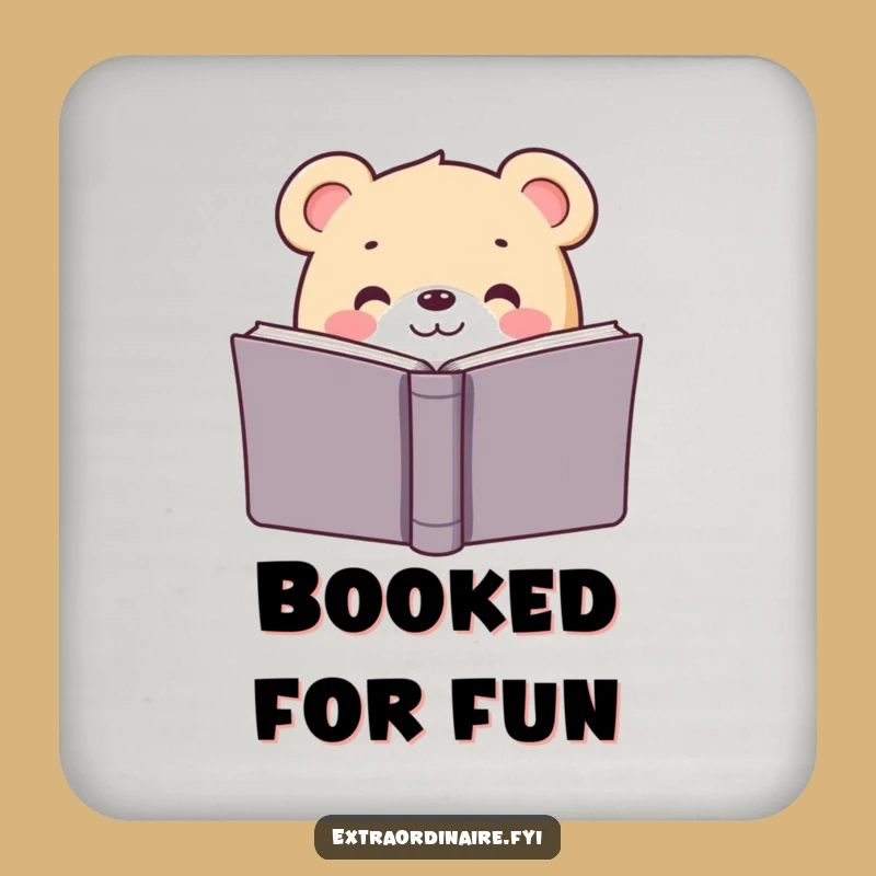 Funny Bear Book Coaster: Protect Surfaces Hilariously, Literary Gift