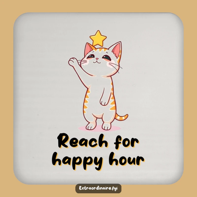 Funny Curious Cat Coasters - Protect Surfaces with Starry Charm