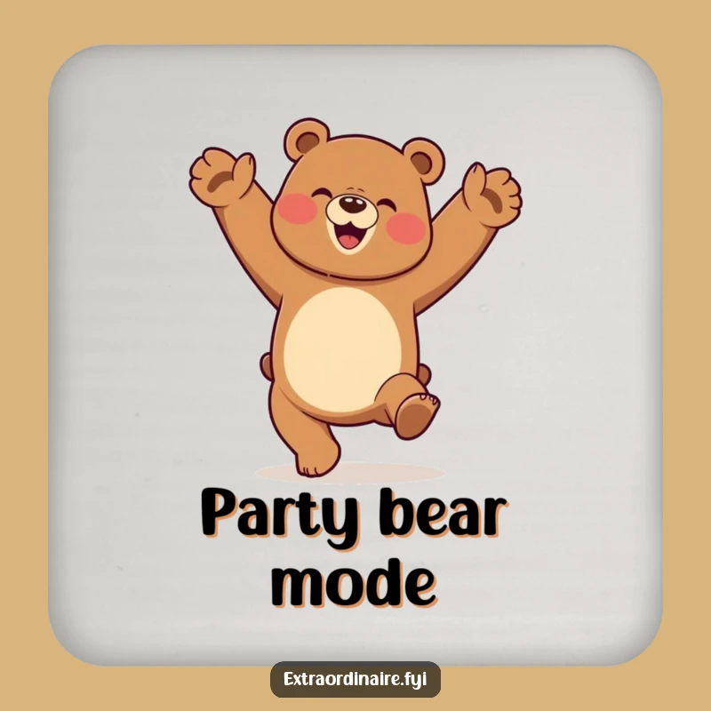 Funny Dancing Bear Coaster - Cartwheel Drink Protector Gift