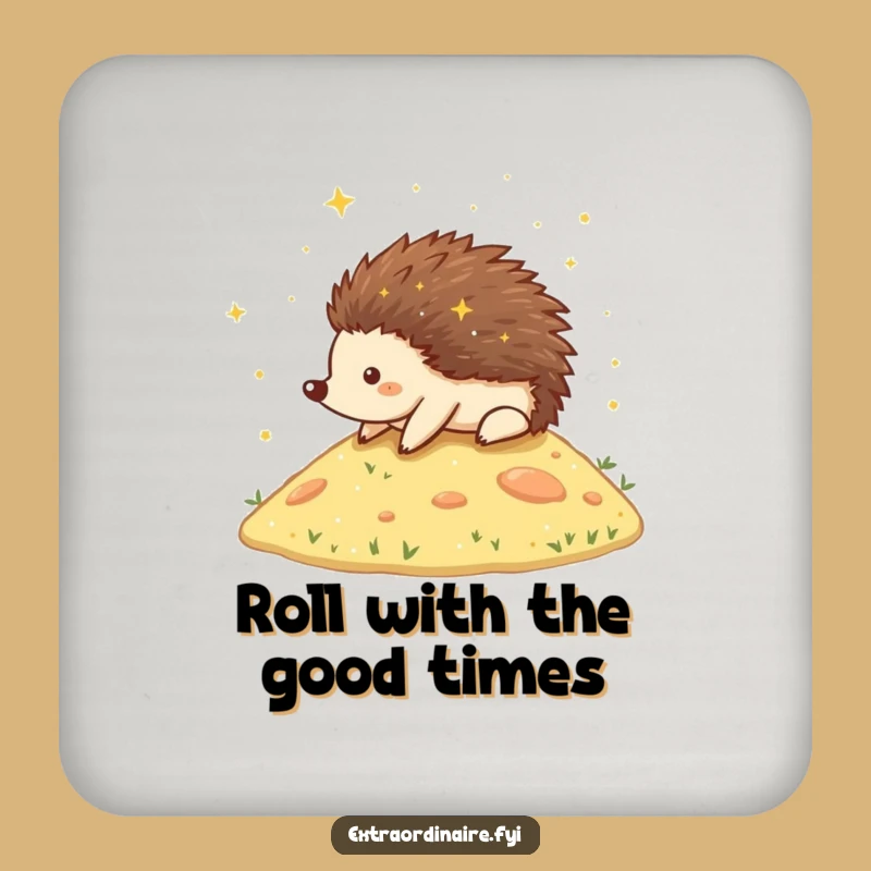 Funny Hedgehog Stardust Drink Coasters: Magical Rolling Critter Set, Perfect Gift