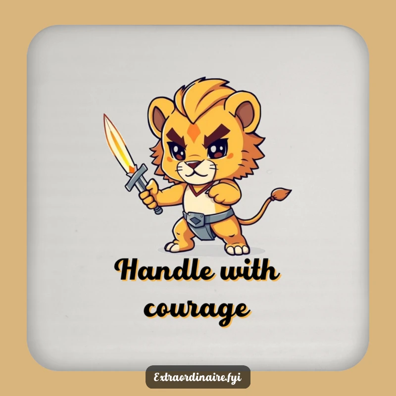 Funny Lion Cub Coaster: Protect Surfaces with Heroic Flair