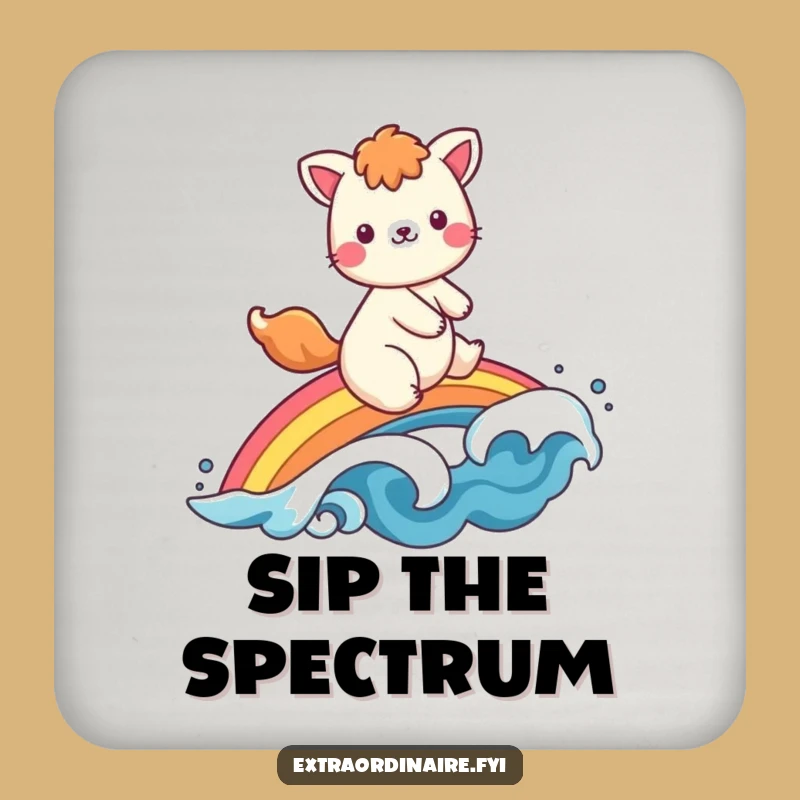 Funny Rainbow Animal Coaster - Cheerful Protection for Surfaces