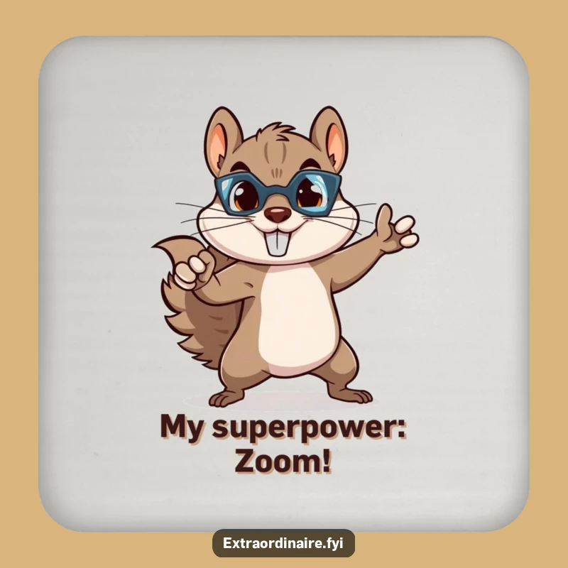 Funny Squirrel Superhero Coasters: Protect Surfaces with Hilarious Heroic Style
