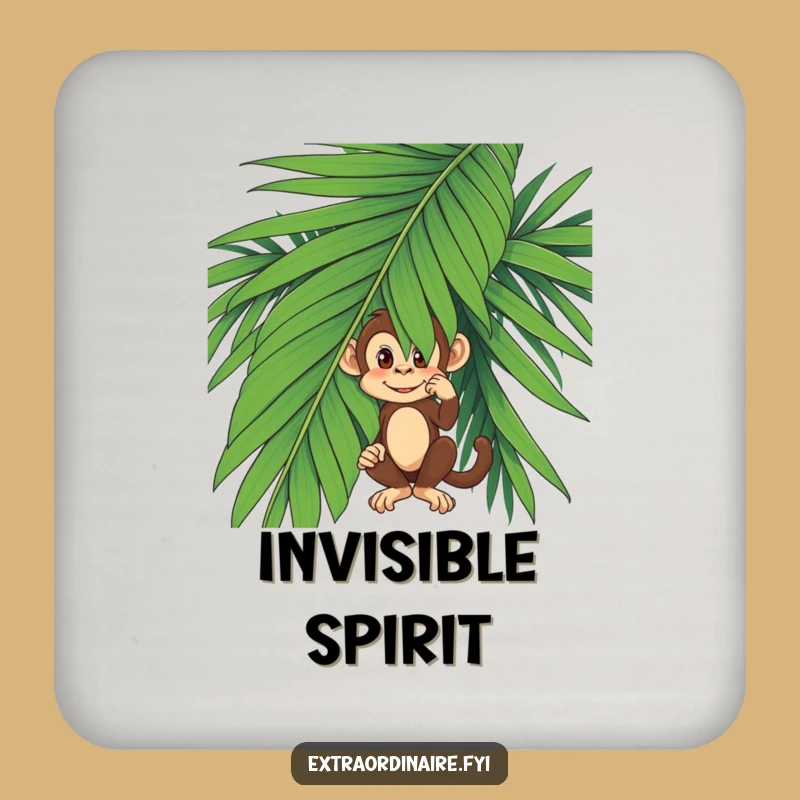 Funny Monkey Coaster - Palm Leaf Primate Drink Protector Gift