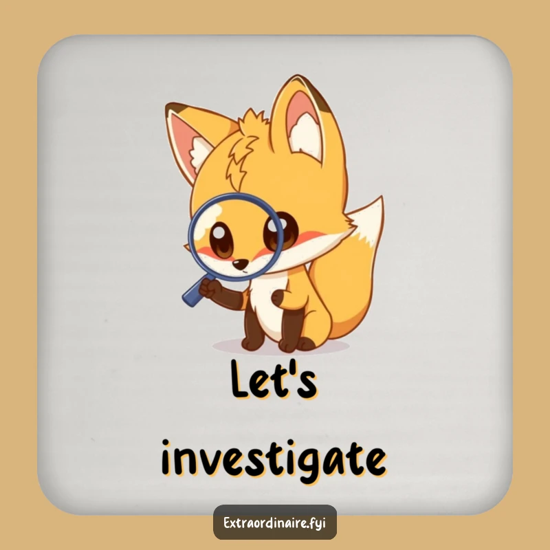 Funny Fox Magnifying Glass Drink Coaster - Protect Surfaces with Humor