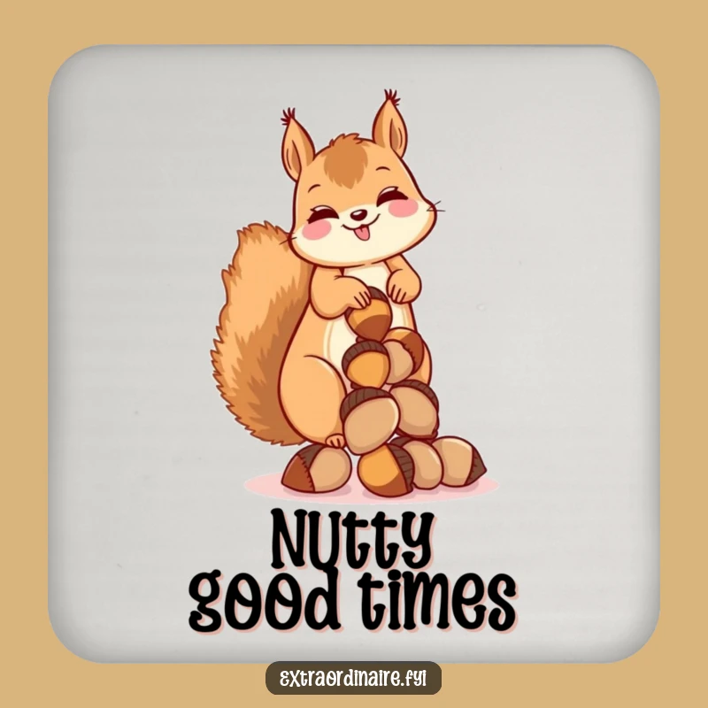 Funny Squirrel Acorn Coaster: Protect Surfaces with Nutty Humor