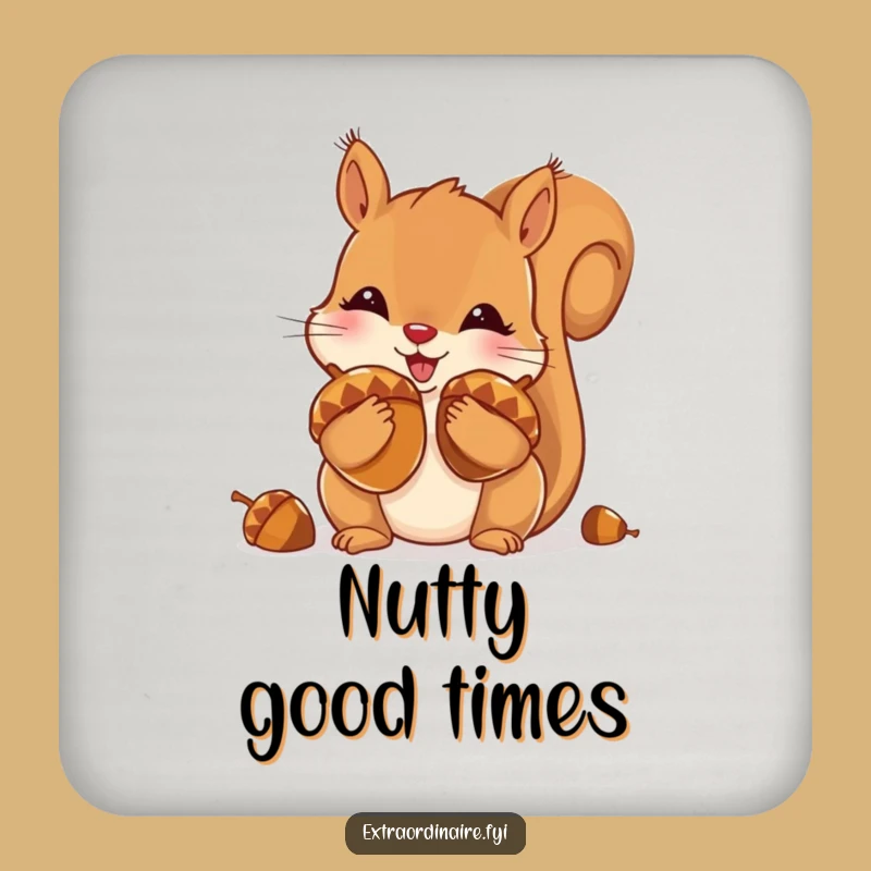 Funny Squirrel Coaster: Acorn Stash Protection, Cheeky Charm, Hilarious Gift