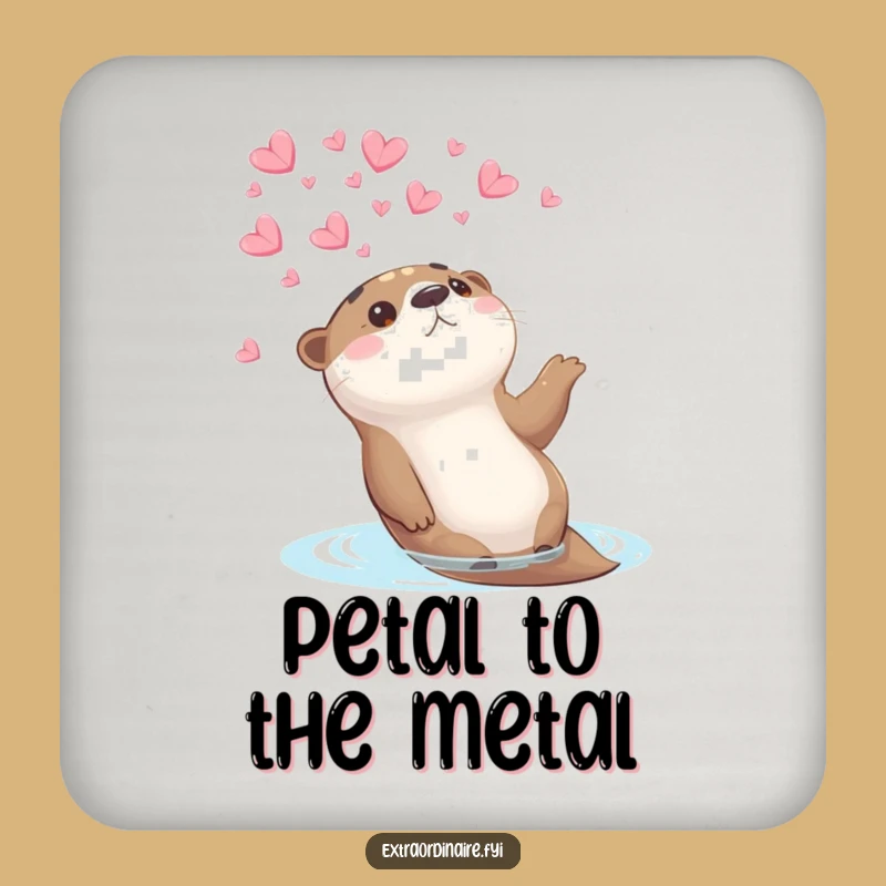 Funny Otter Petal Coaster: Protect Surfaces with Whimsy