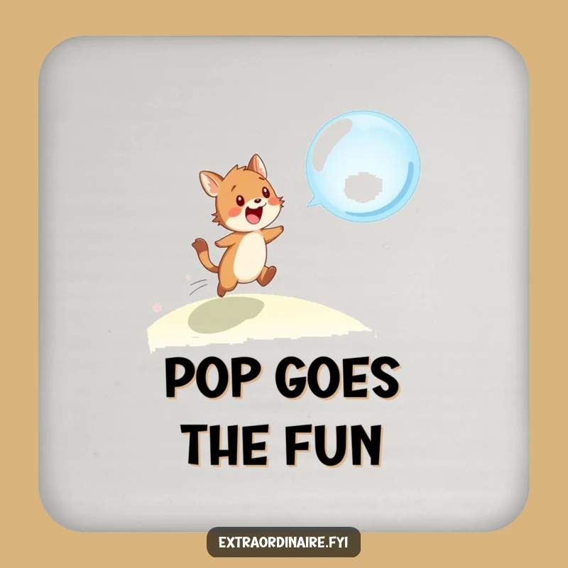 Funny Animal Bubble Chase Coaster - Whimsical Protection for Surfaces