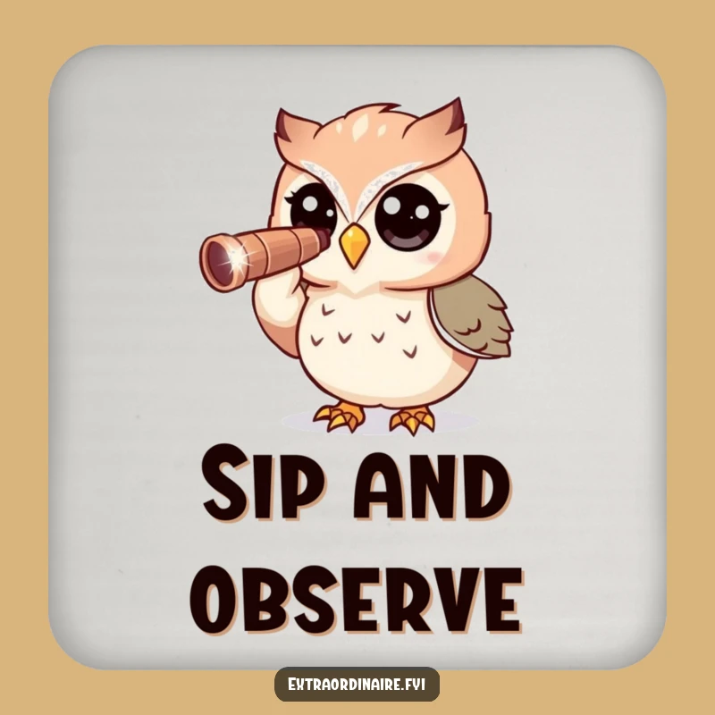 Funny Owl Coaster: Protect Surfaces from Curious Gazes - Gift Set