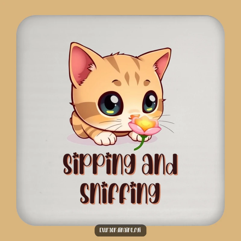 Funny Cat Flower Coaster: Curious Protection, Glowing Accent, Hilarious Gift