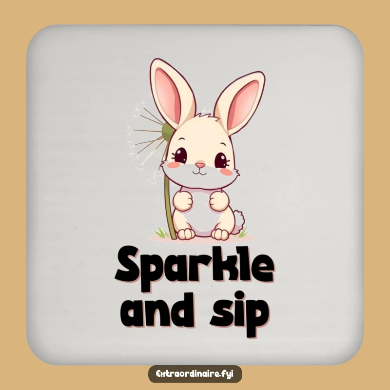 Funny Bunny Dandelion Coaster: Whimsical Protection for Your Surfaces