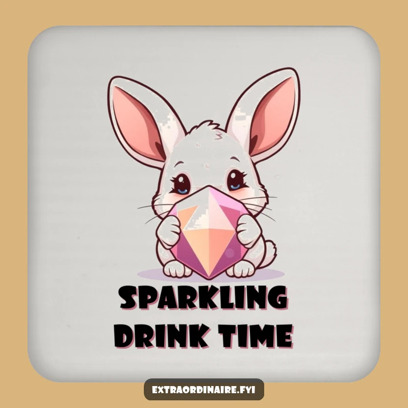 Funny Rabbit Gem Coaster Set: Protect Surfaces, Cute Style
