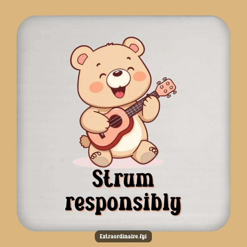 Funny Bear Coaster: Protect Surfaces from Happy Tunes - Gift Set