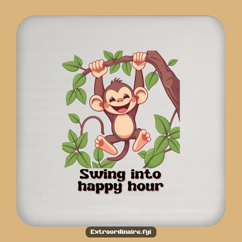 Funny Monkey Drink Coasters: Set of Hilarious Swinging Primate Coasters, Perfect Gift