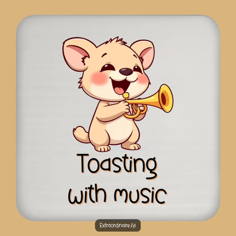 Funny Trumpet Animal Coaster: Protect Surfaces with Music Funny Gift