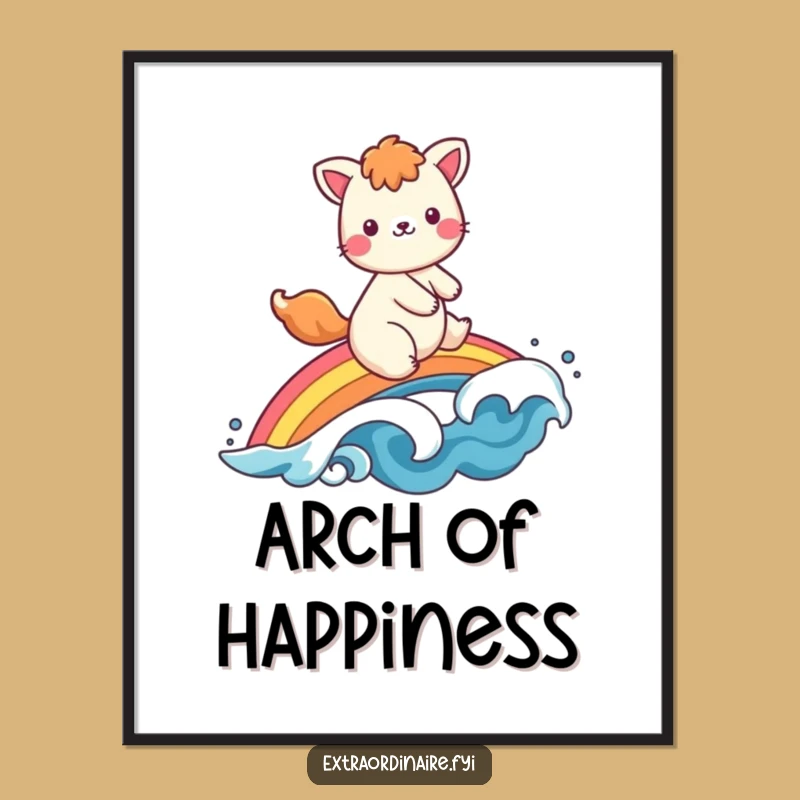 Funny Rainbow Animal Poster - Cheerful Wall Art for Joyful Spaces