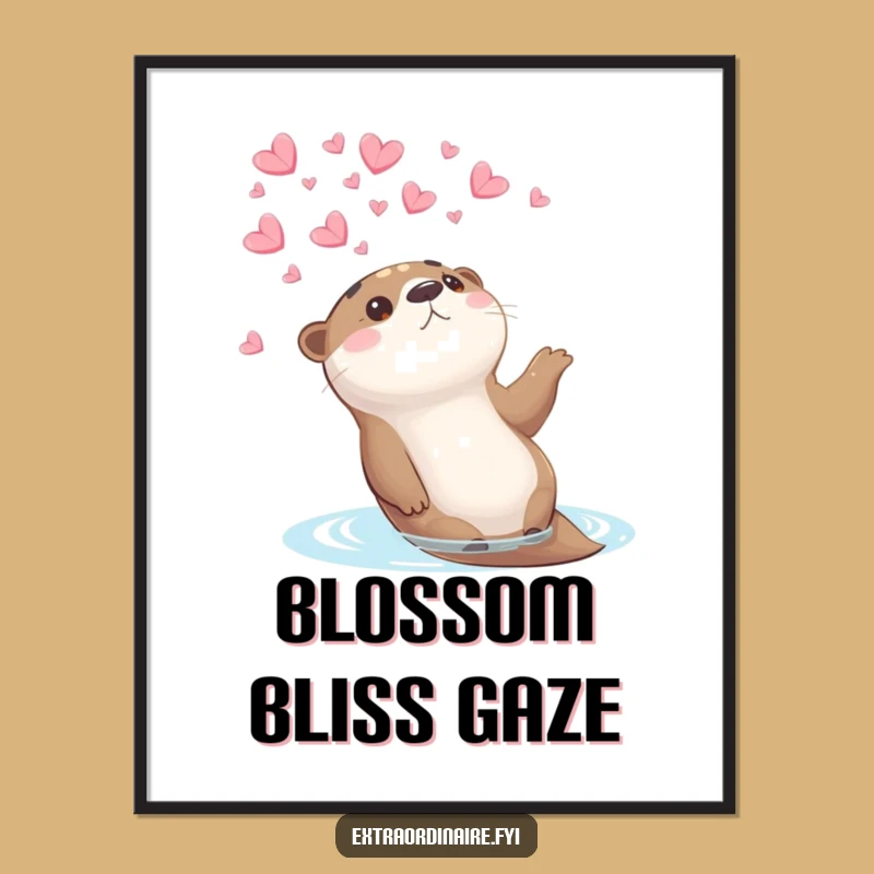 Funny Otter Petal Poster: Dreamy Wonder for Wall Art
