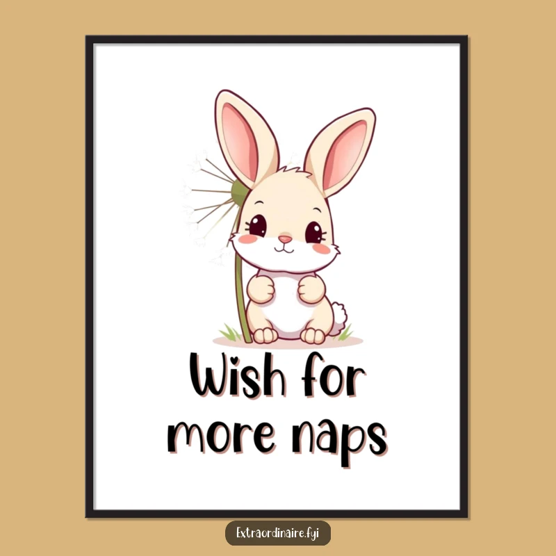 Funny Bunny Dandelion Poster: Whimsical Nature Art for Your Walls