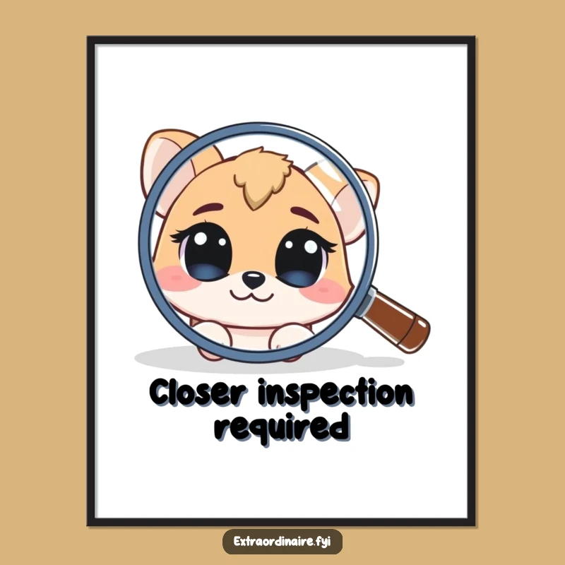 Funny Curious Animal Poster: Intriguing Wall Art Funny Decor Gift