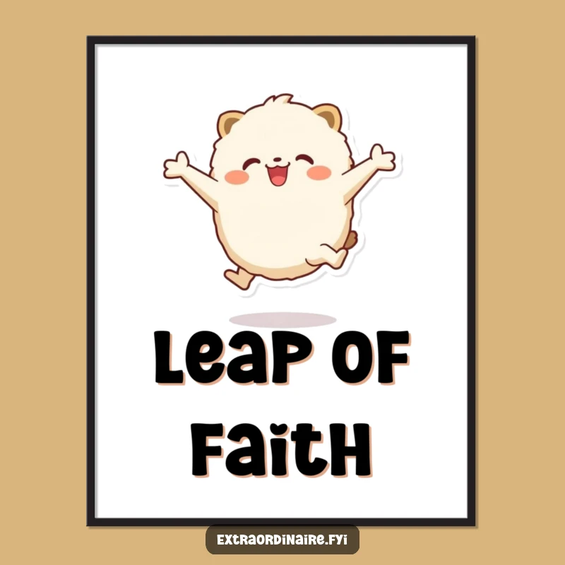 Funny Leaping Animal Poster: Vibrant Wall Art Funny Decor Gift Idea