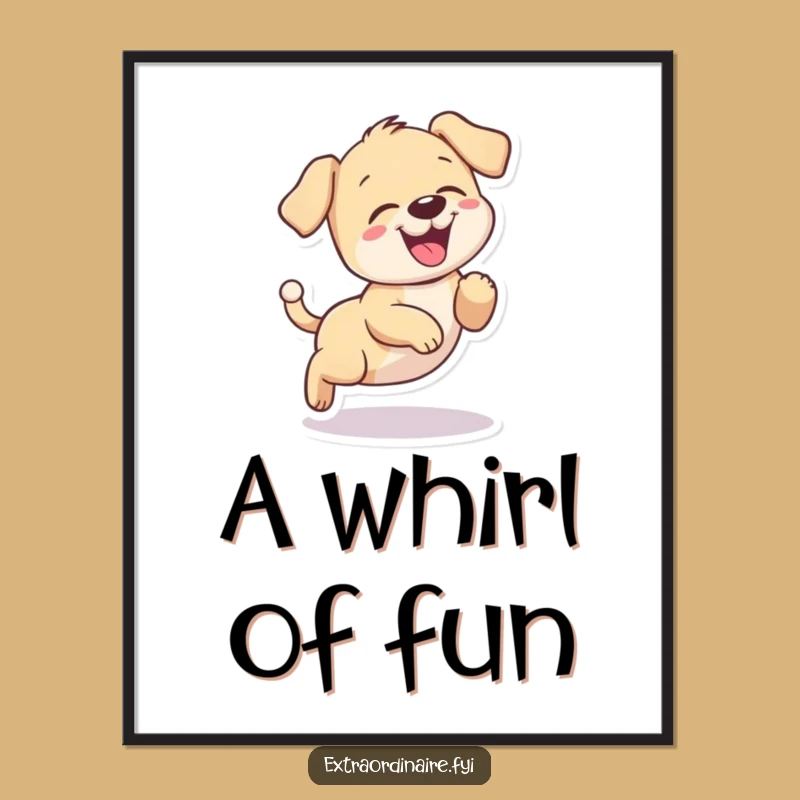 Funny Puppy Giggling Poster - Brighten Your Walls with Playful Joy