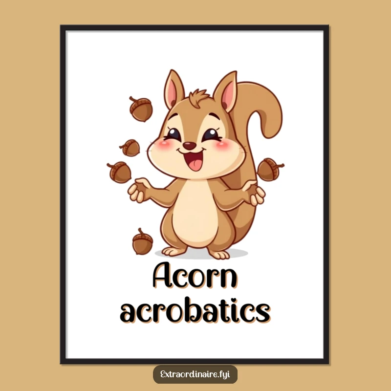 Funny Squirrel Juggling Poster - Bring Focused Fun to Your Walls