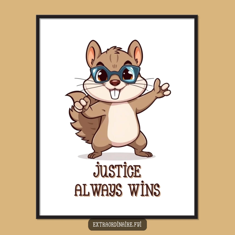 Funny Squirrel Superhero Poster: Hilarious Wall Art for a Heroic & Fun Vibe