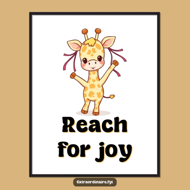 Funny Giraffe Poster: Bring Joyful Dance Art to Your Walls