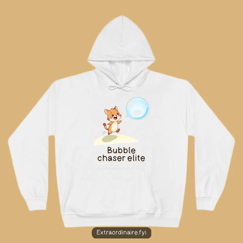 Cozy Funny Animal Bubble Chase Hoodie - Warm & Whimsical Pet Sweatshirt for Fun