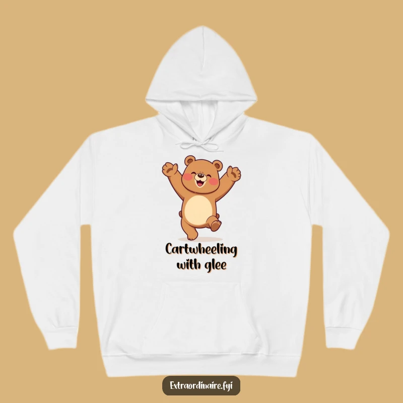 Funny Dancing Bear Hoodie - Cozy Cartwheel Elation Sweatshirt Gift
