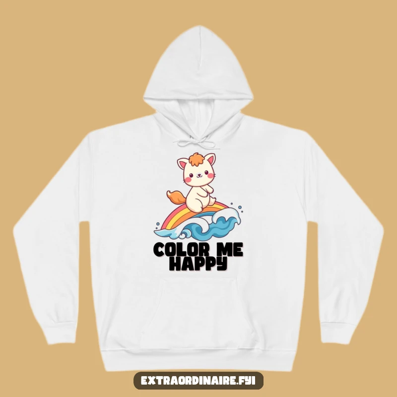 Cozy Funny Rainbow Animal Hoodie - Cheerful Character Sweatshirt for Warmth