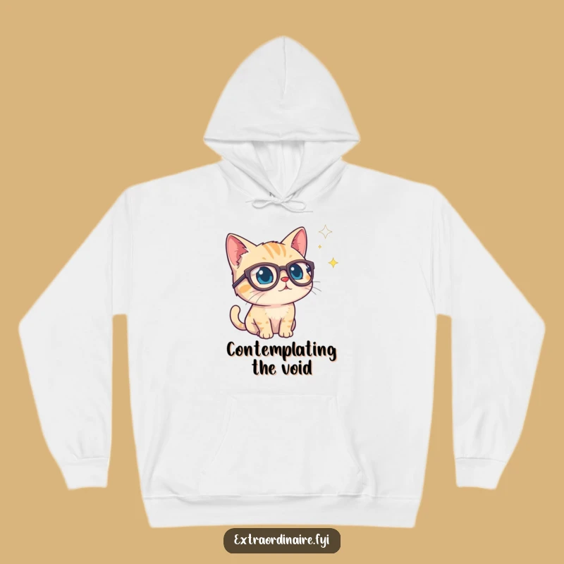 Cozy Curious Cat Spectacle Hoodie: Warmth for the Curious Mind, Comfy Funny Gift