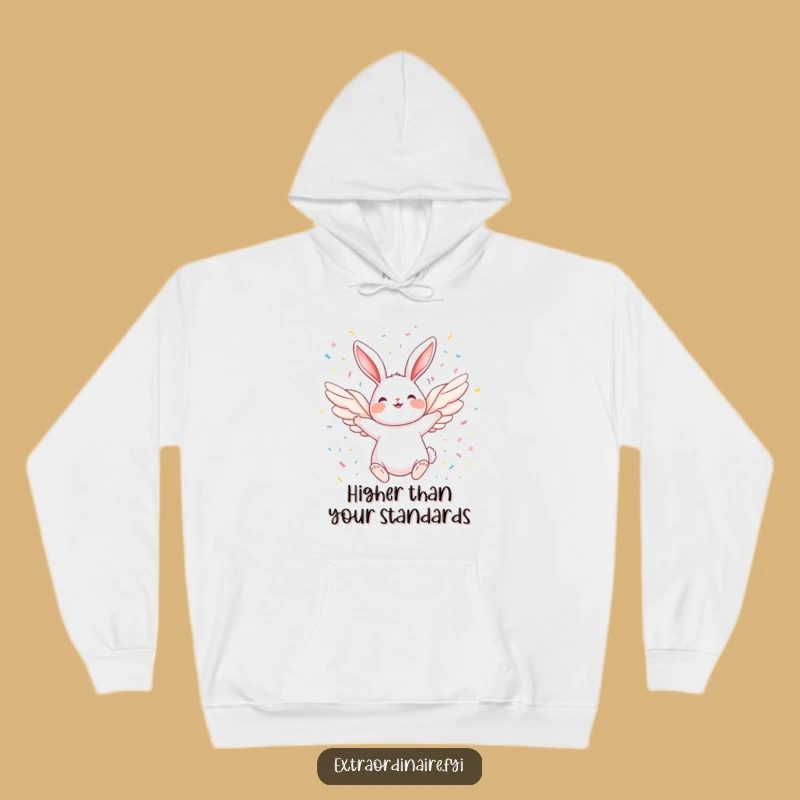 Cozy Funny Angel Rabbit Hoodie: Warm Hugs and Winged Joyful Flight