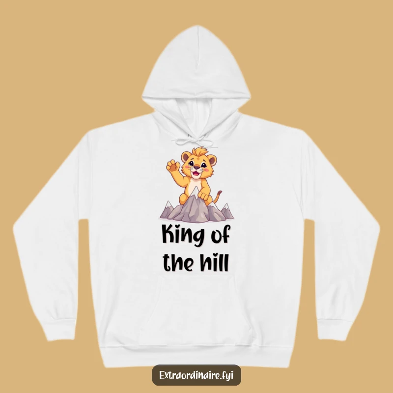 Cozy Funny Lion Cub Conqueror Hoodie: Warmth for Your Little King