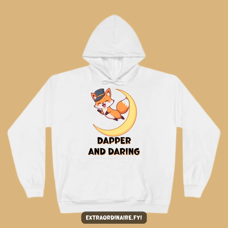 Cozy Funny Fox Top Hat Hoodie: Lunar Adventures and Warm Night Hugs