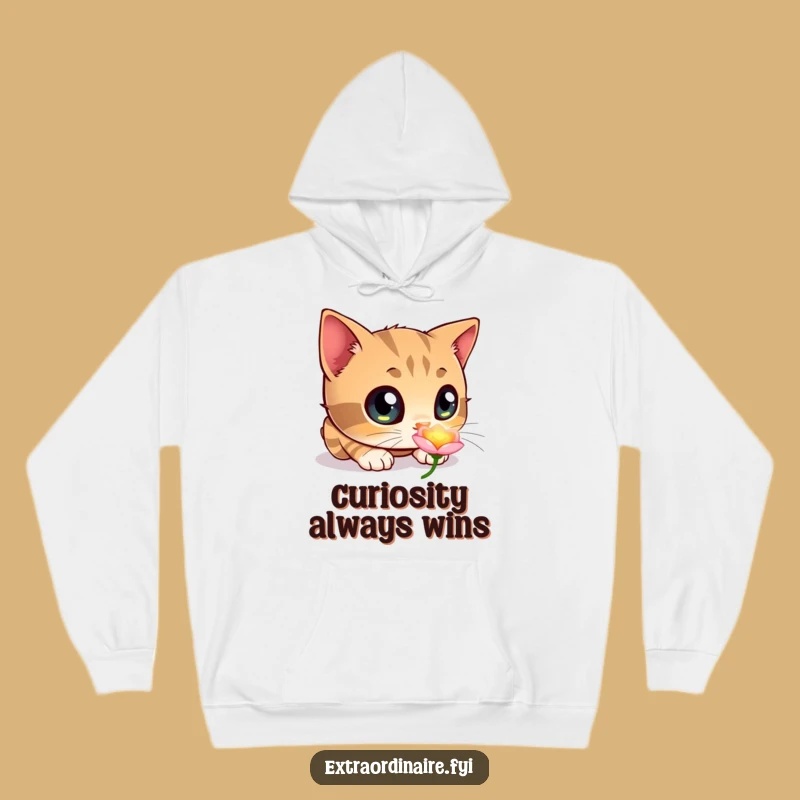 Funny Cat Hoodie: Cozy Curiosity, Glowing Flower, Ultimate Funny Gift
