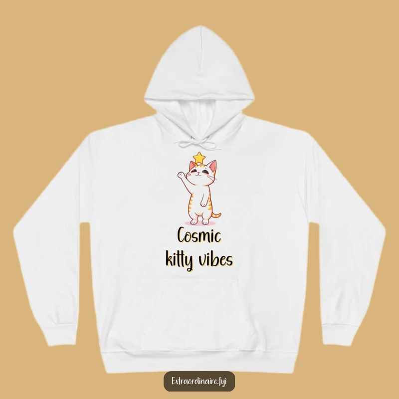 Funny Curious Cat Hoodie - Cozy Comfort for Star Chasers