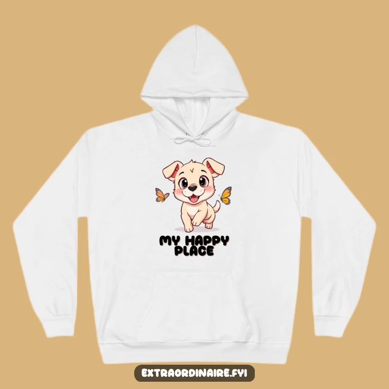 Funny Dog Butterfly Chase Hoodie: Cozy Comfort with Playful Pet Vibes
