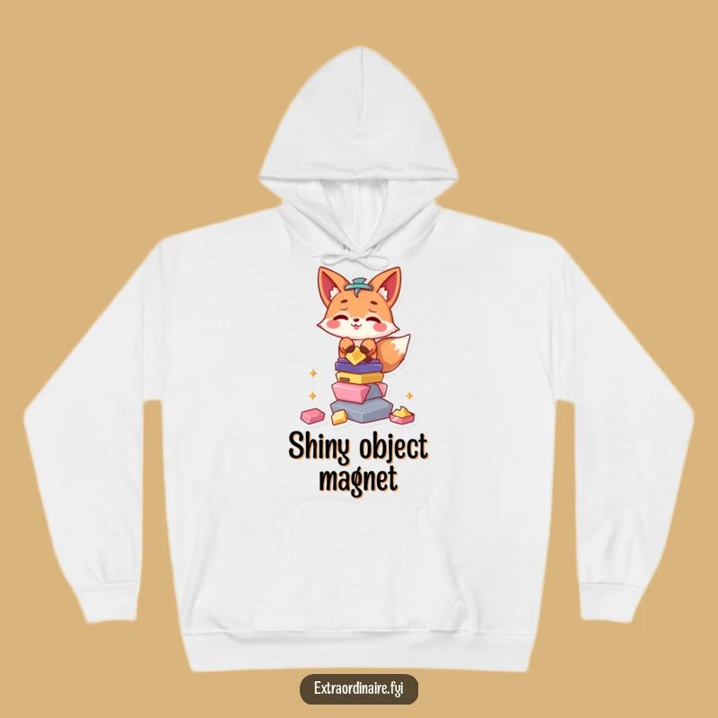 Funny Fox Hoodie: Cozy Mischief with Shiny Objects - The Ultimate Funny Gift