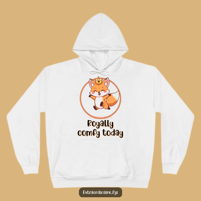 Funny Fox King Hoodie: Cozy Royalty, Perfect Warm Gift