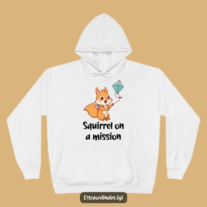Funny Squirrel Hoodie: Cozy Adventure & Kite Riding - The Ultimate Funny Gift