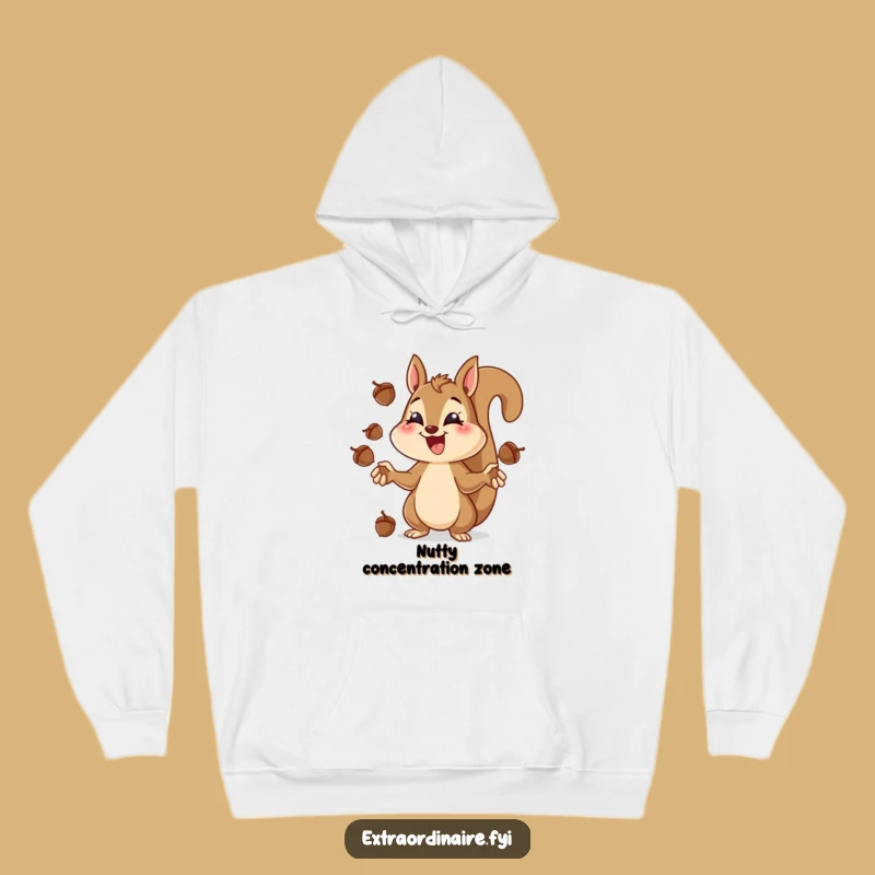 Funny Squirrel Juggling Hoodie - Cozy Comfort for Focused Fun
