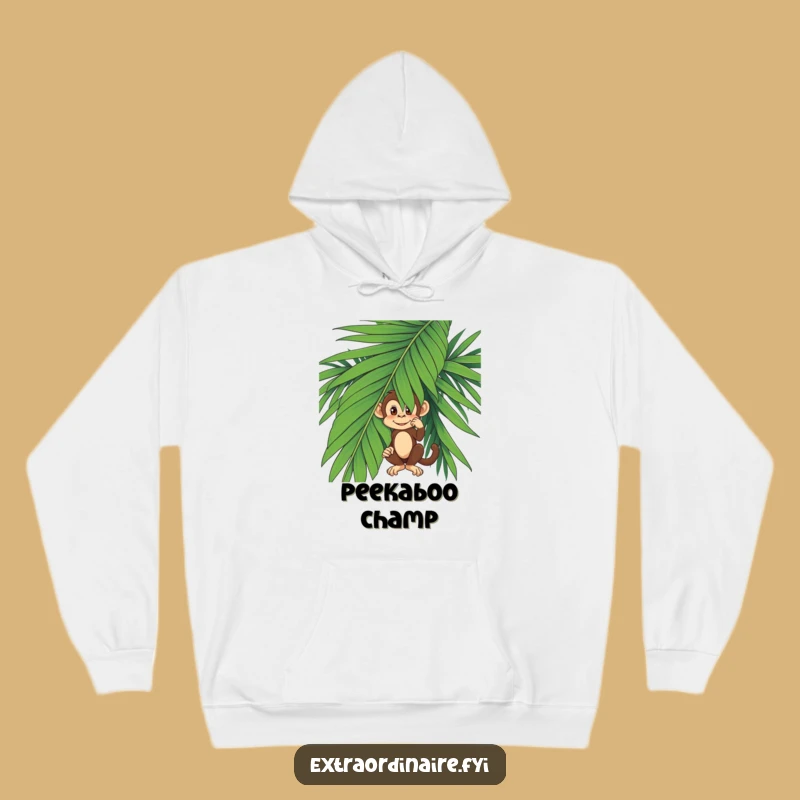 Funny Monkey Hoodie - Cozy Primate Palm Leaf Graphic Sweatshirt Gift