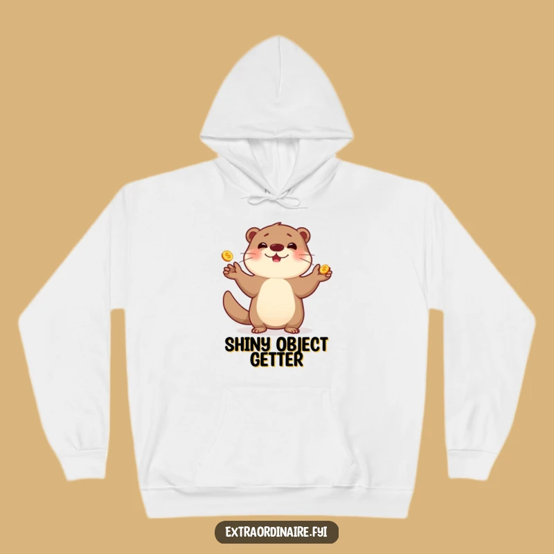 Funny Otter Juggling Hoodie - Cozy Up with Aquatic Charm