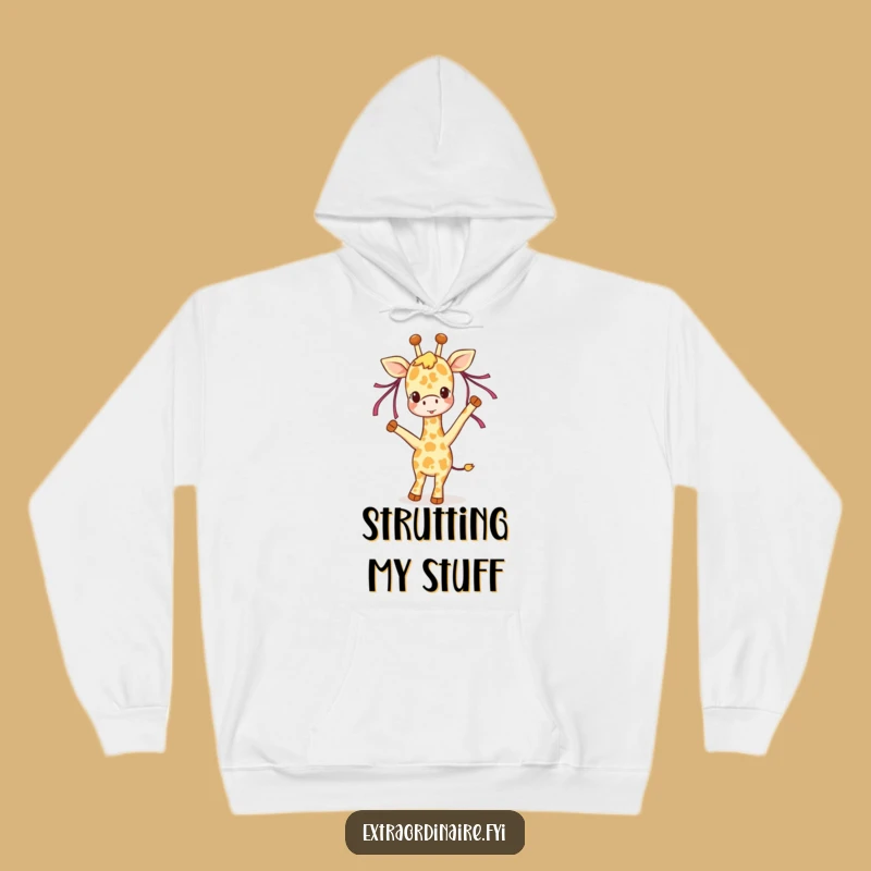 Funny Giraffe Hoodie: Cozy Up with Joyful Dancing Vibes