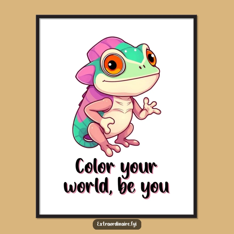 Chameleon Wall Art Free Printable: Vibrant Shifting Colors Downloadable Decor